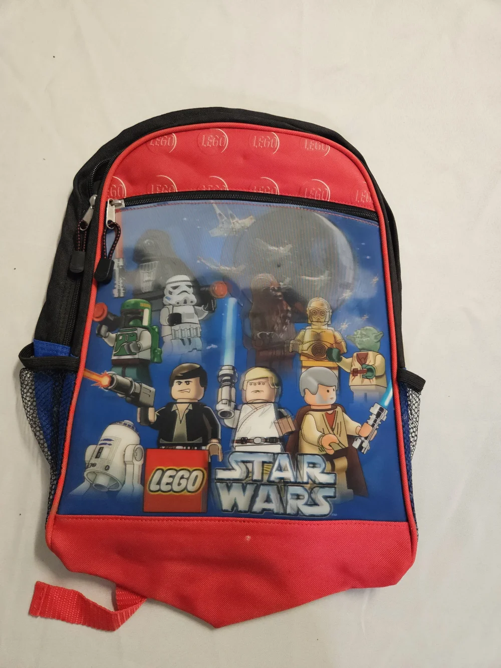 LEGO Star Wars Backpack NWOT Vintage Kids Bookbag Luke Han Leia Yoda Boba Red